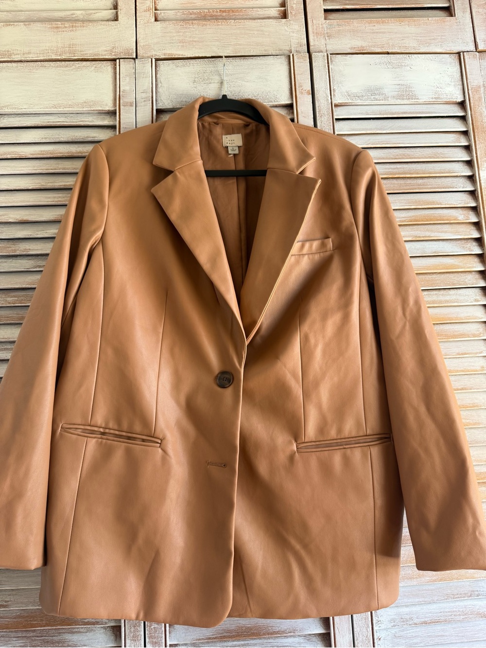 a new day Camel Faux-Leather Blazer